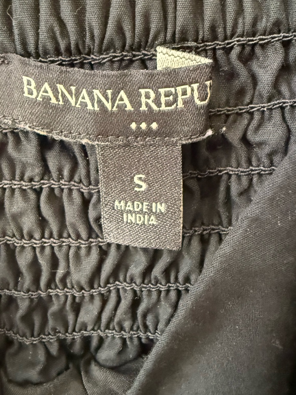 Banana Republic Poplin Puff Sleeve Empire Waist Black Babydoll Mini Dress - Picture 12 of 13